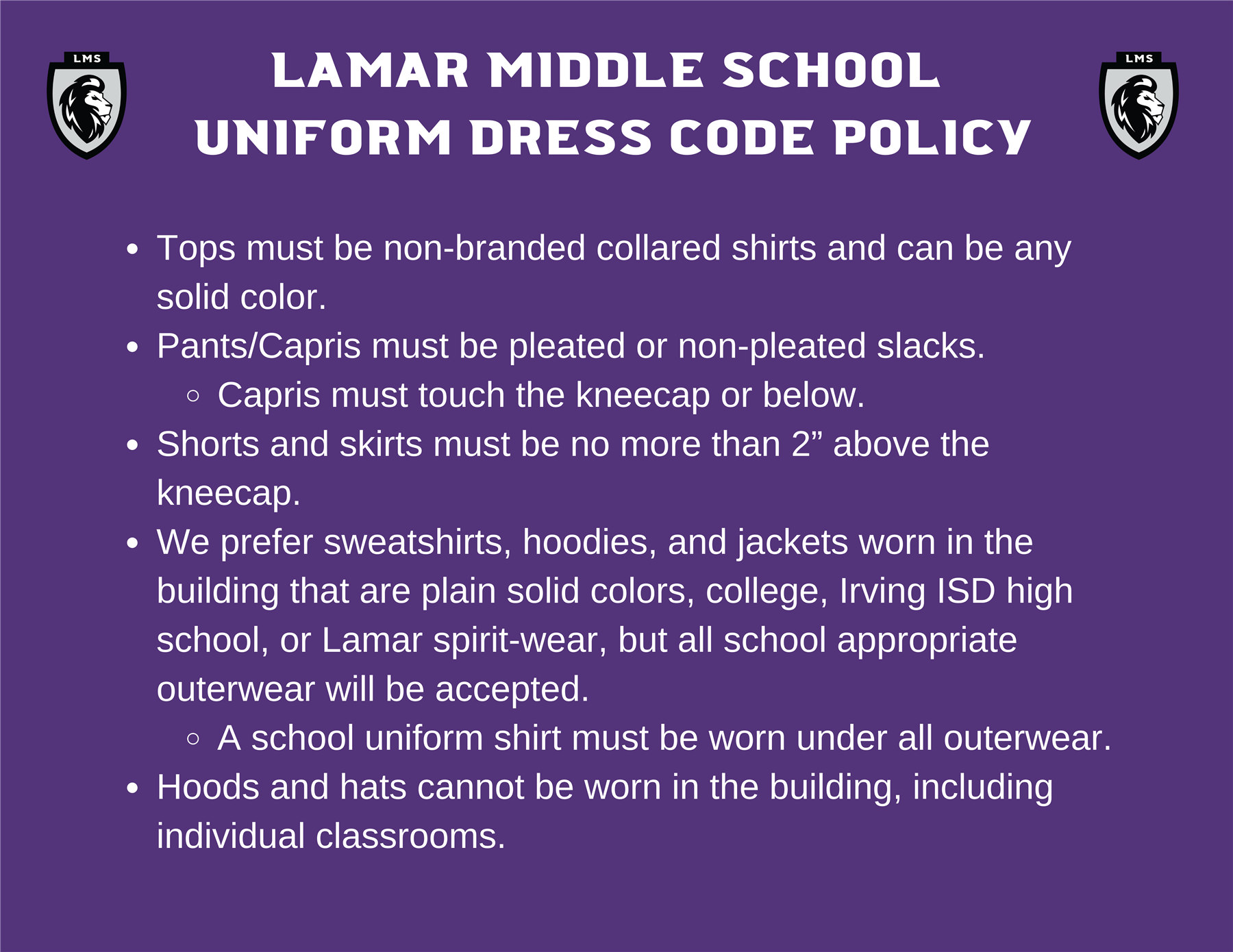 LMS School Uniform Dress Code Policy